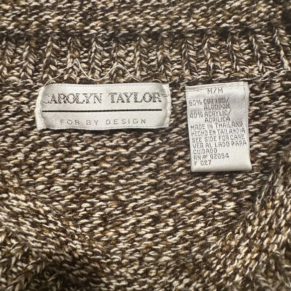 Carolyn Taylor Wool Blend Sweater – Brown Marled Knit – Size Medium - Picture 2 of 6